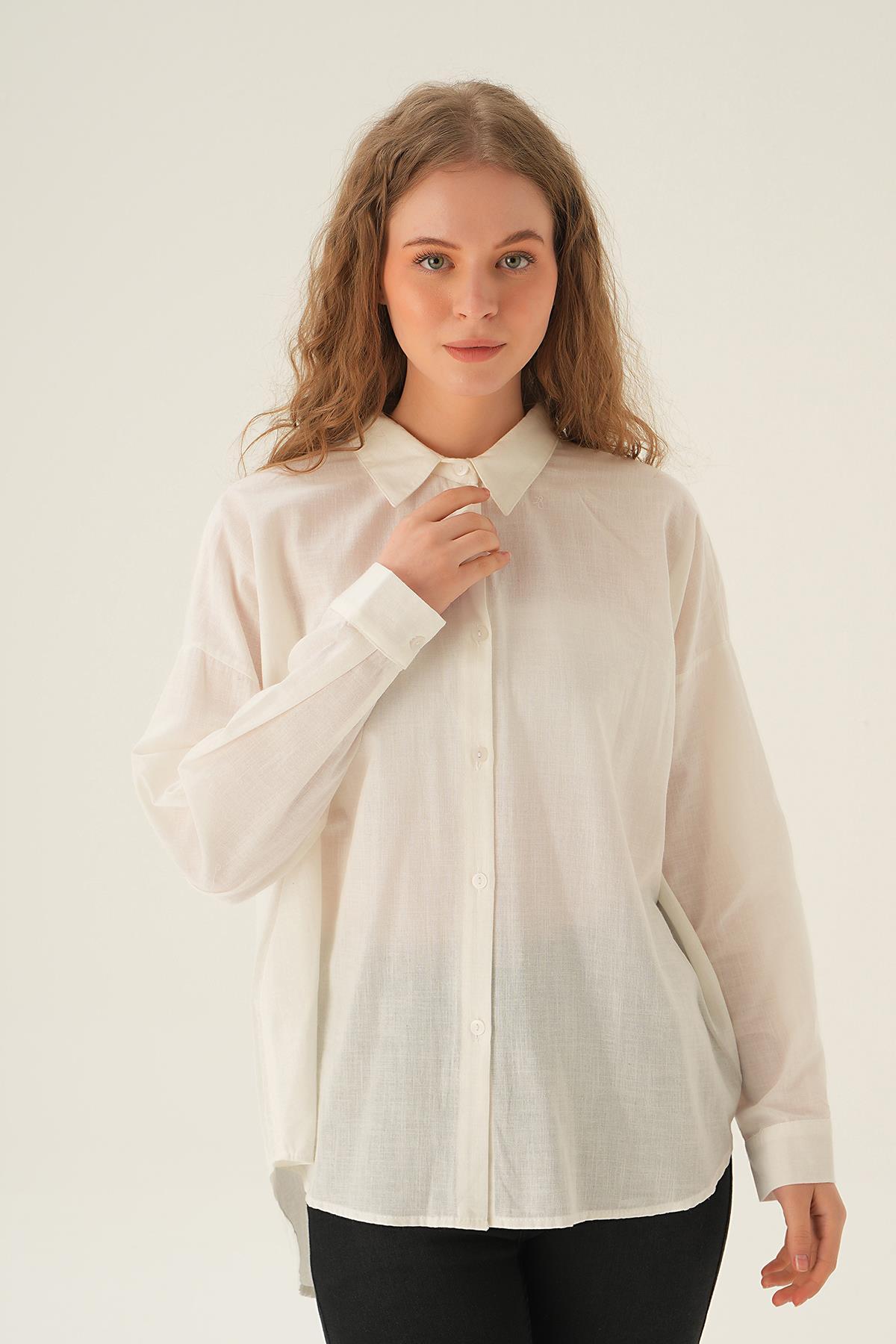 Kahve Arka Baskılı Gömlek 71423 - 2