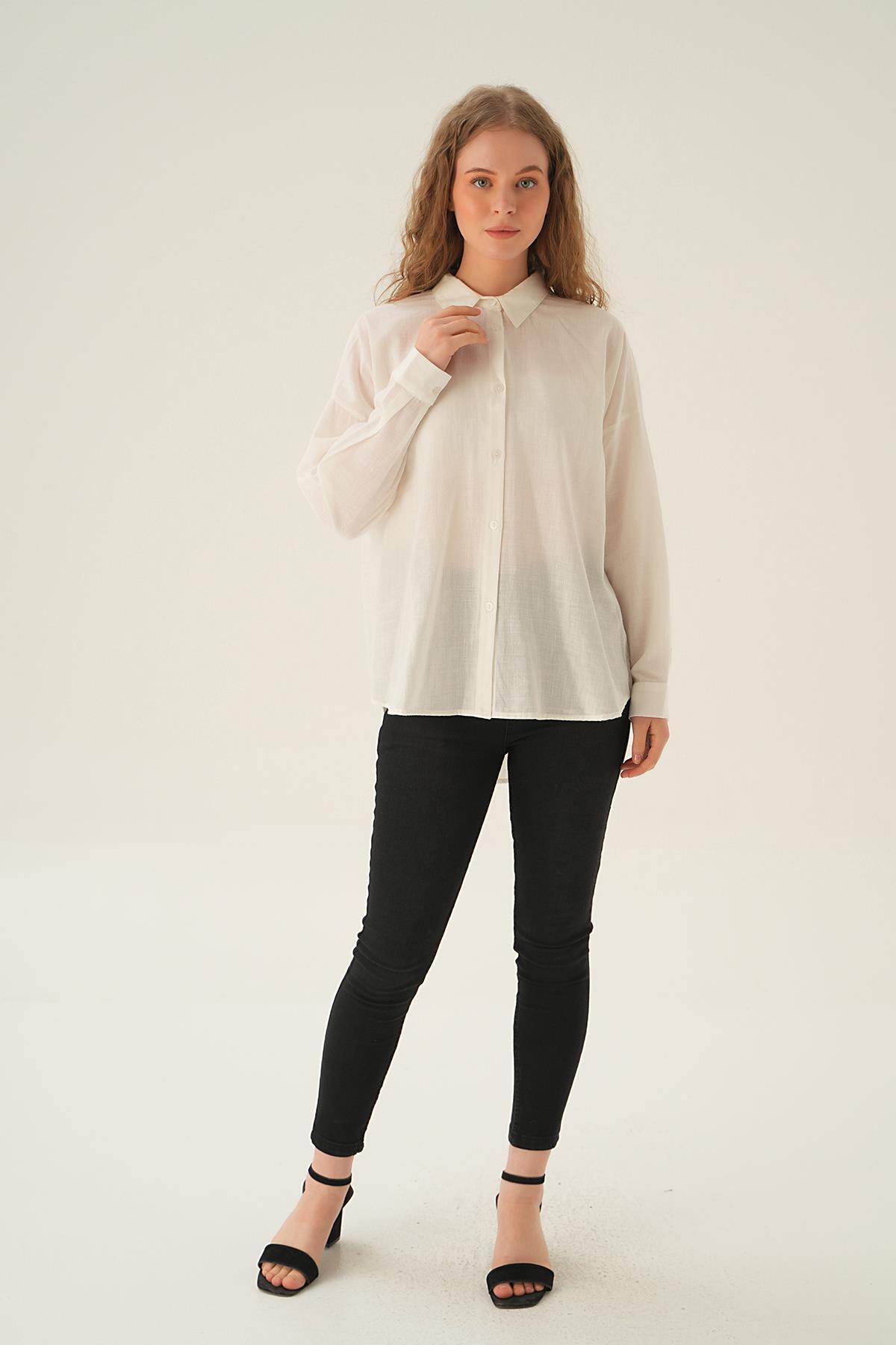 Kahve Arka Baskılı Gömlek 71423 - 5