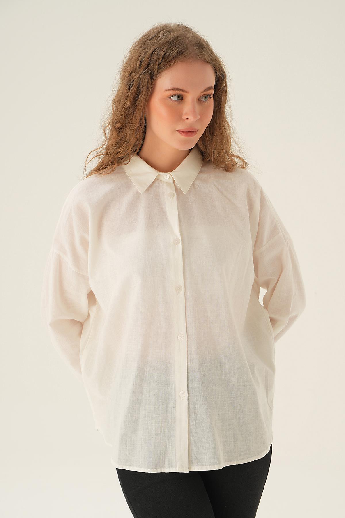 Kahve Arka Baskılı Gömlek 71423 - 6