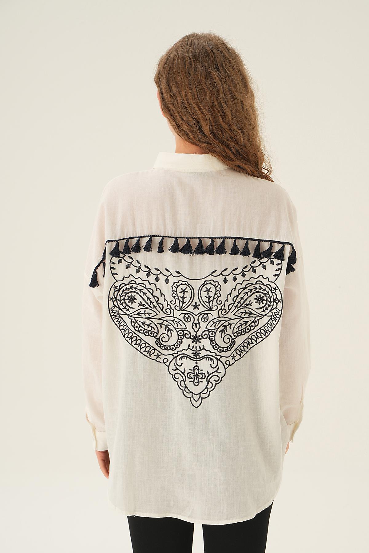 71423 Arka Baskılı Gömlek Laci - 3