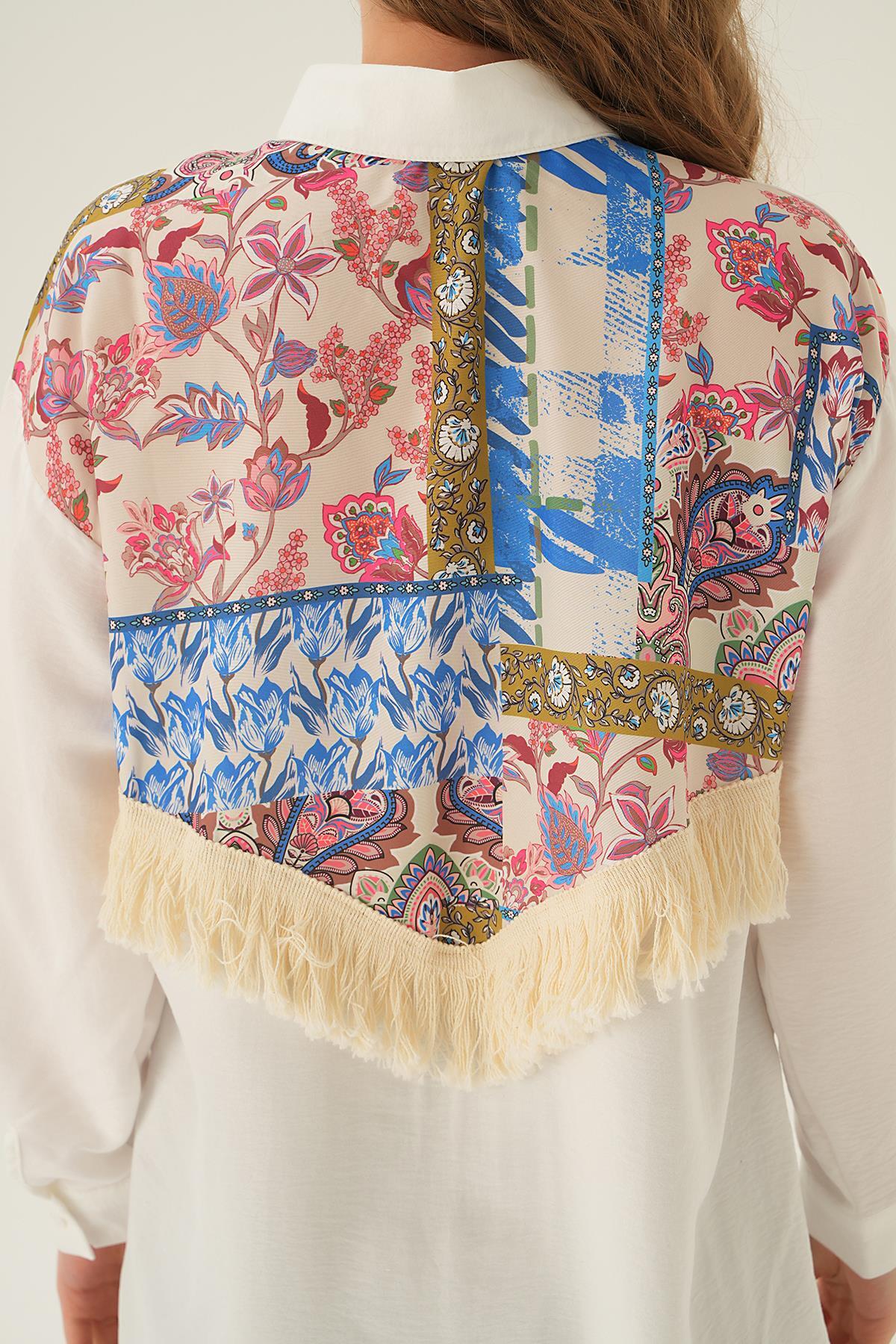 Mavi Arka Baskılı Gömlek 71441 - 4