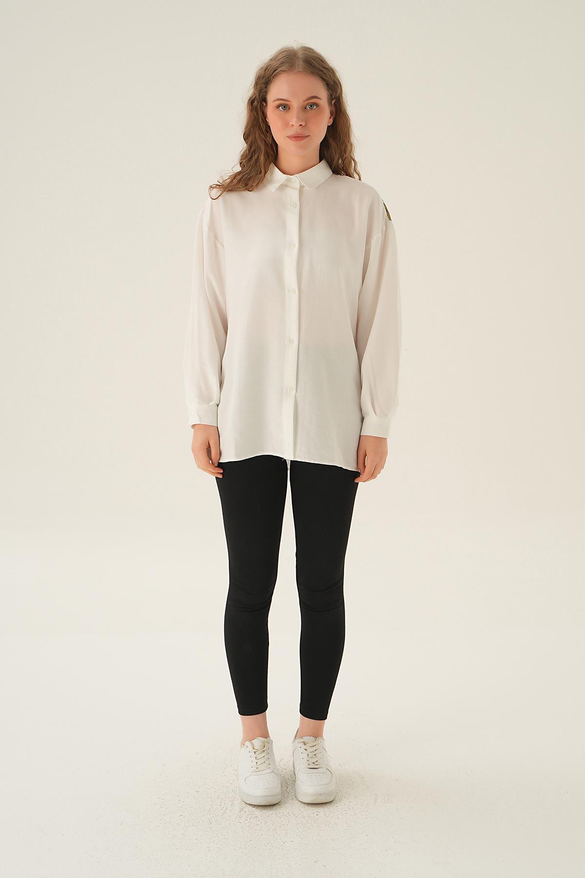 Mavi Arka Baskılı Gömlek 71441 - 5