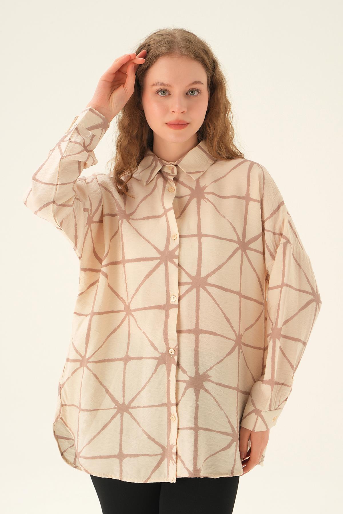 Kahve Çizgili Gömlek 71453 - 1