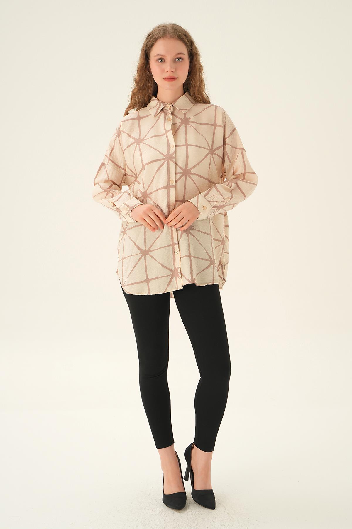 Kahve Çizgili Gömlek 71453 - 2