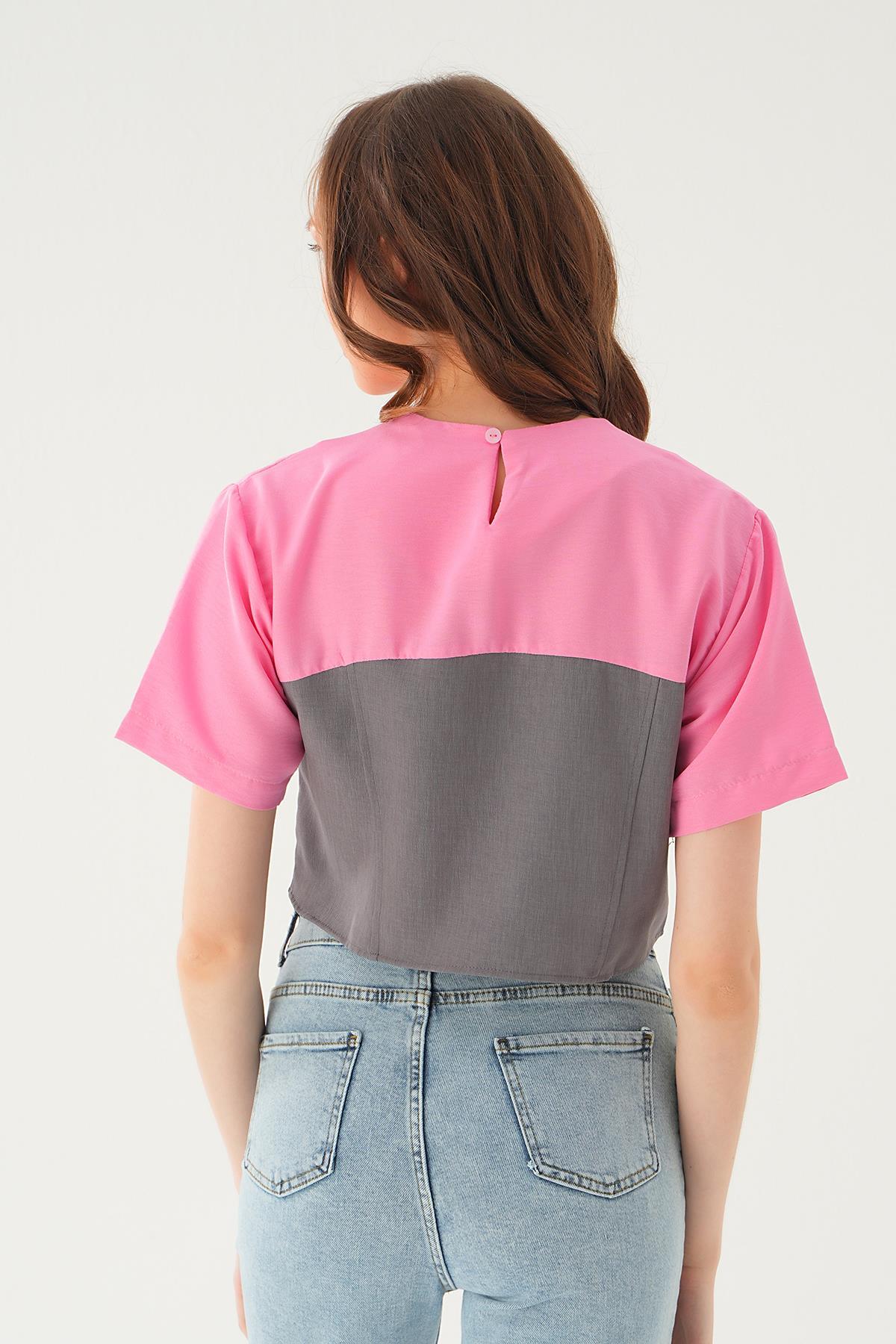 Pembe Kanguru Cepli Tişört 71504 - 2