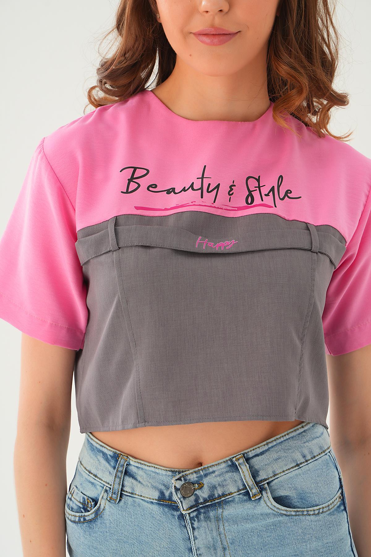 Pembe Kanguru Cepli Tişört 71504 - 6