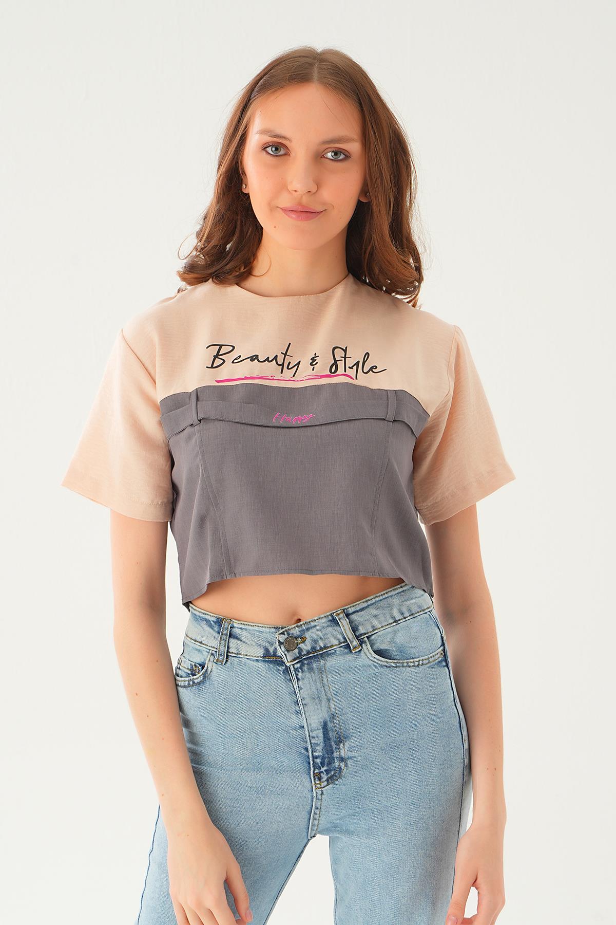 71504 Kanguru Cepli Tişört Taş 