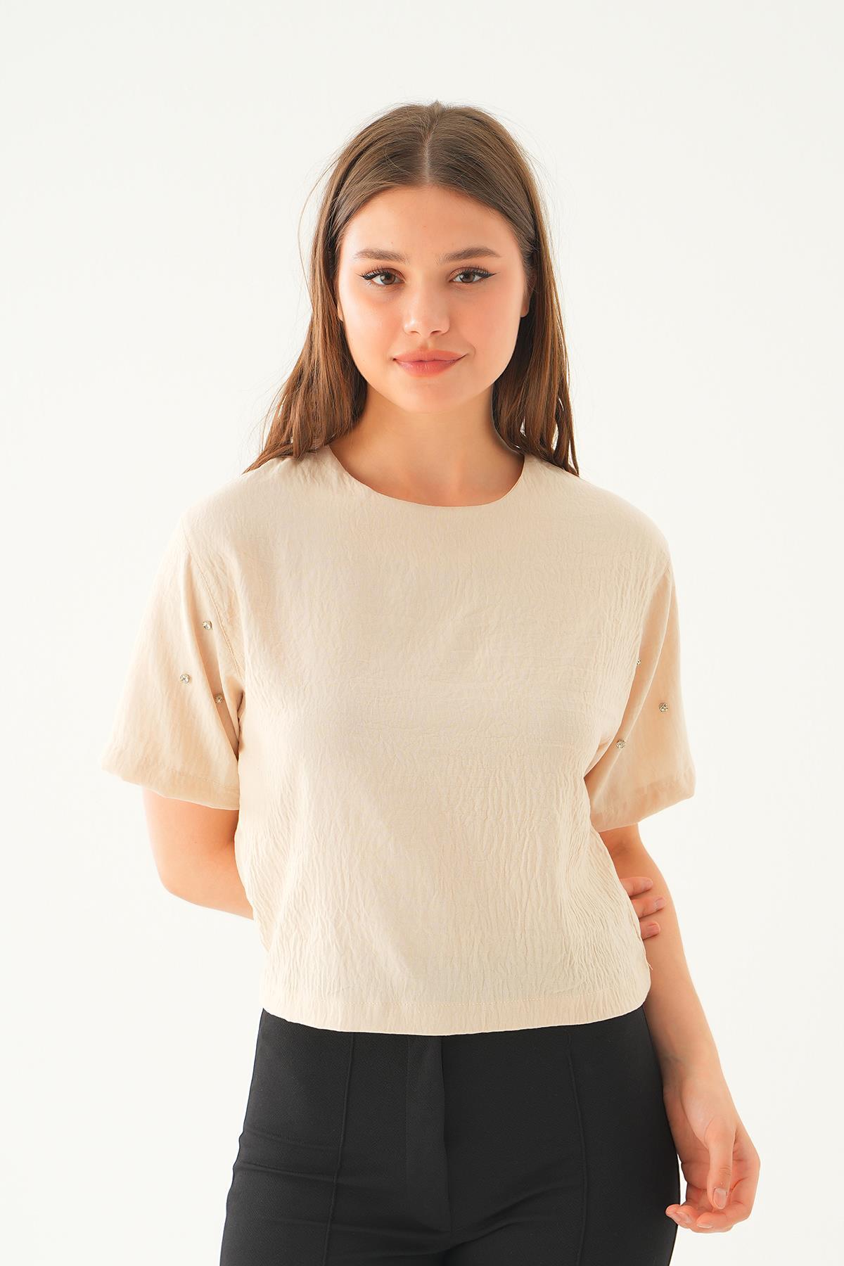 Taş Kol İnci Detay Bluz 71511 - 1