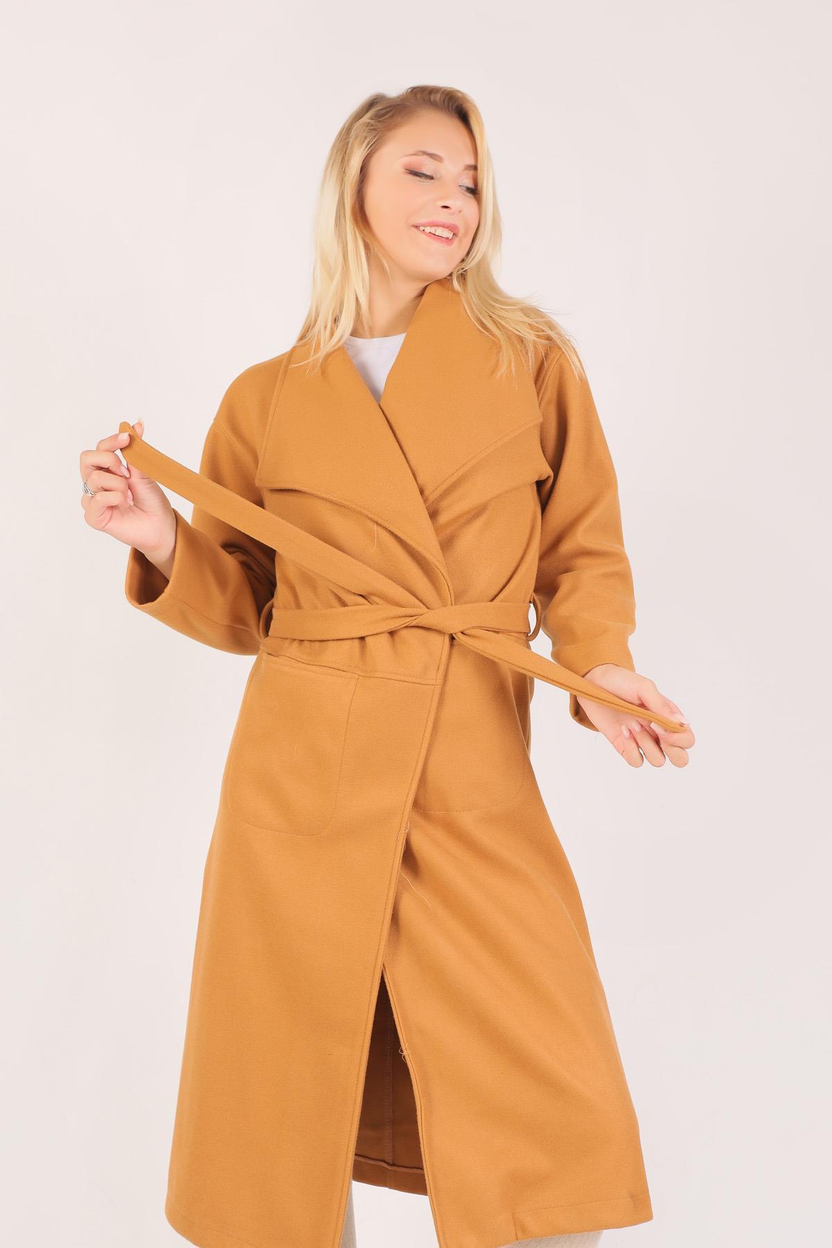 Vizon Şal Yaka Kaşe Kaban 7177A - 3