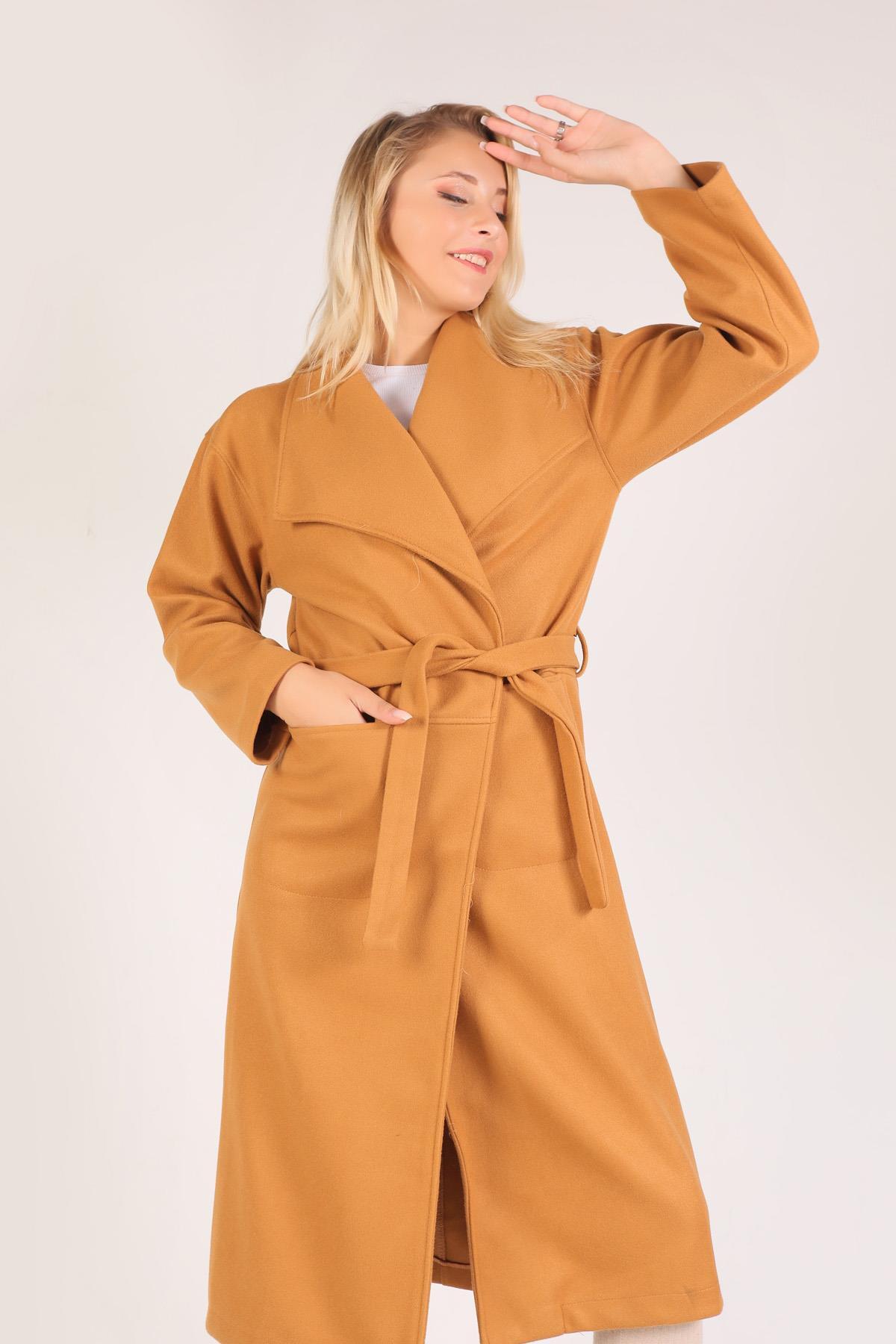 Vizon Şal Yaka Kaşe Kaban 7177A - 4