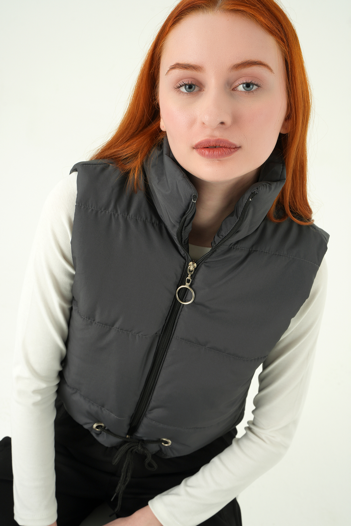 Antrasit Sıfır Kol Fermuarlı Yelek 7200 - 2