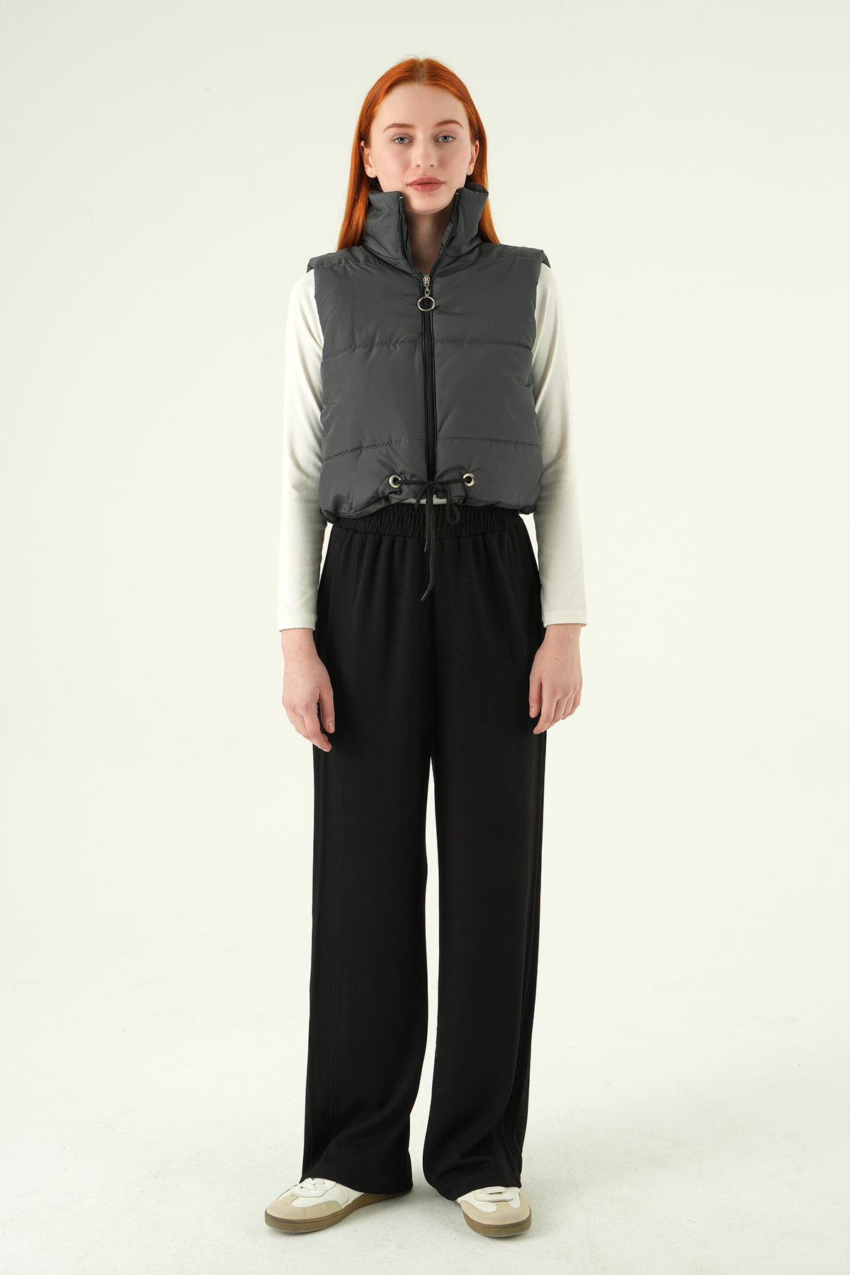 Antrasit Sıfır Kol Fermuarlı Yelek 7200 - 3