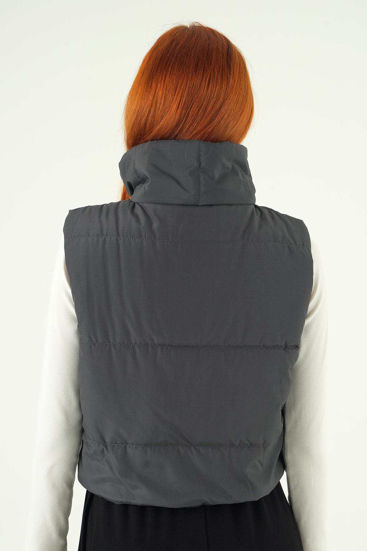 Antrasit Sıfır Kol Fermuarlı Yelek 7200 - 5