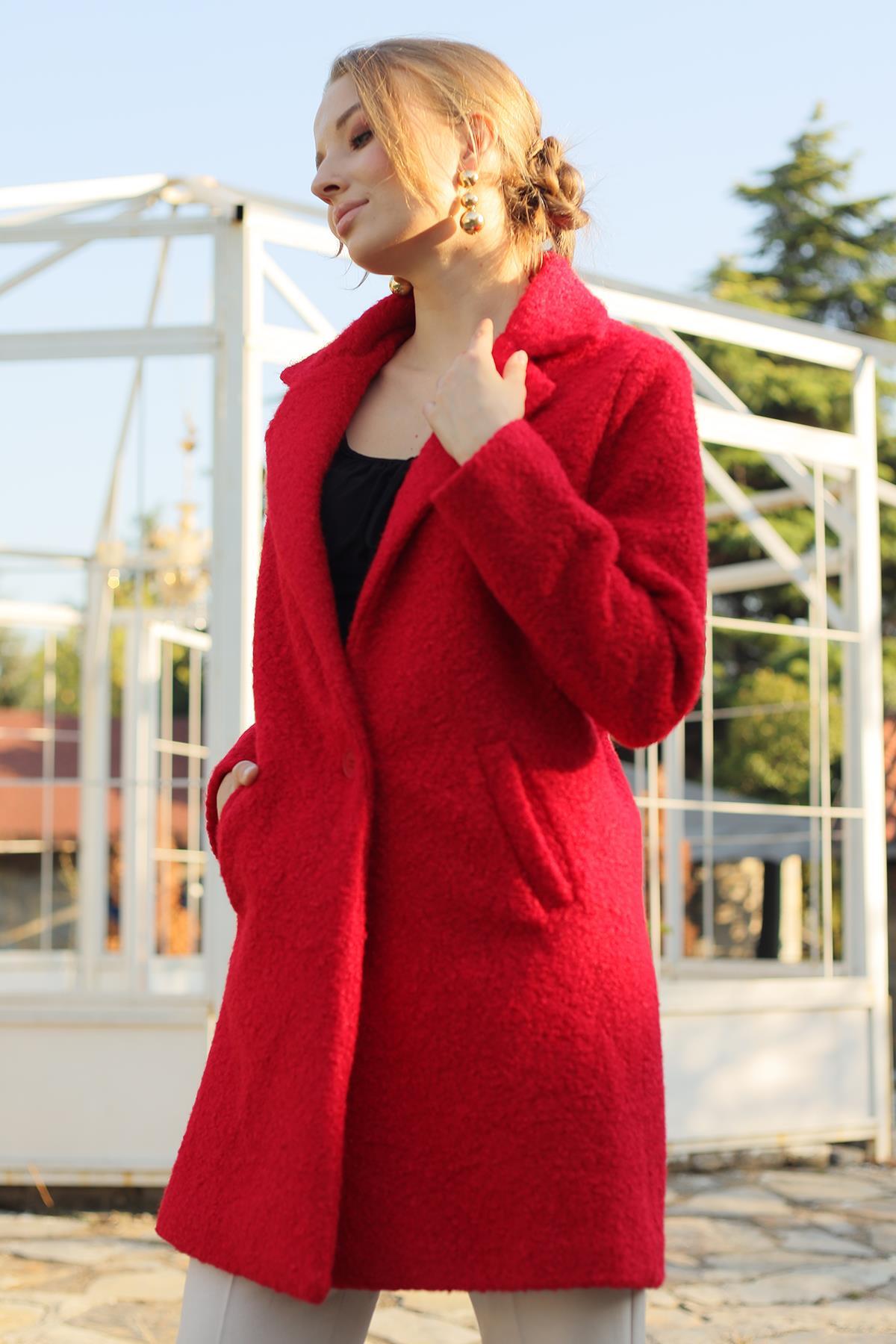 Kırmızı Cepli Buklet Kaban 7235A - 3