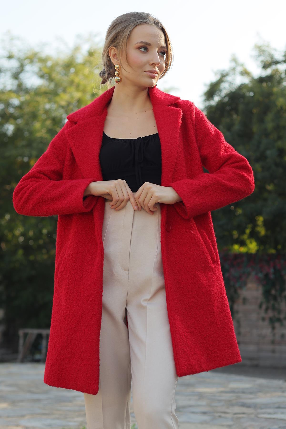 Kırmızı Cepli Buklet Kaban 7235A - 6