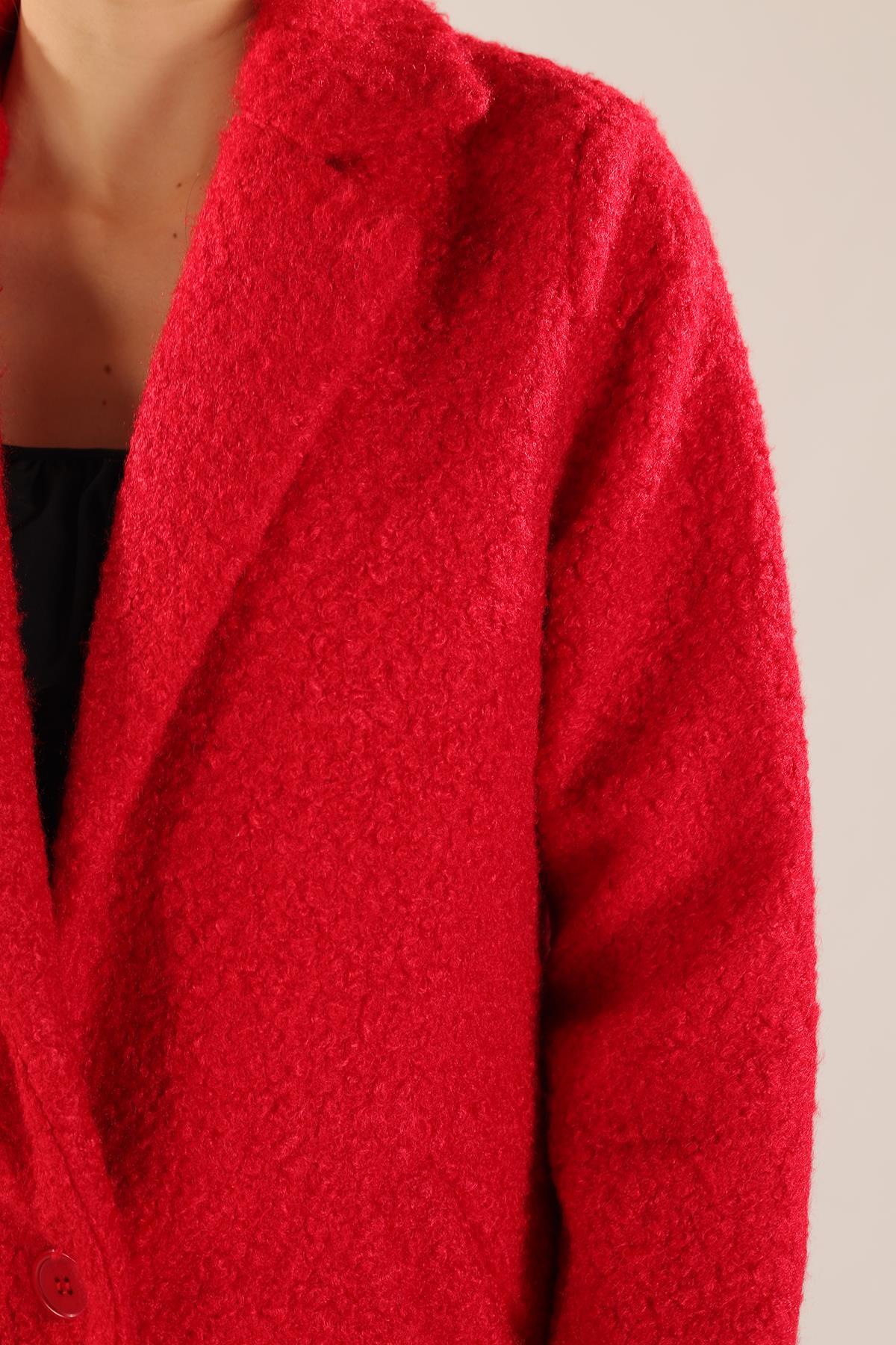 Kırmızı Cepli Buklet Kaban 7235A - 8