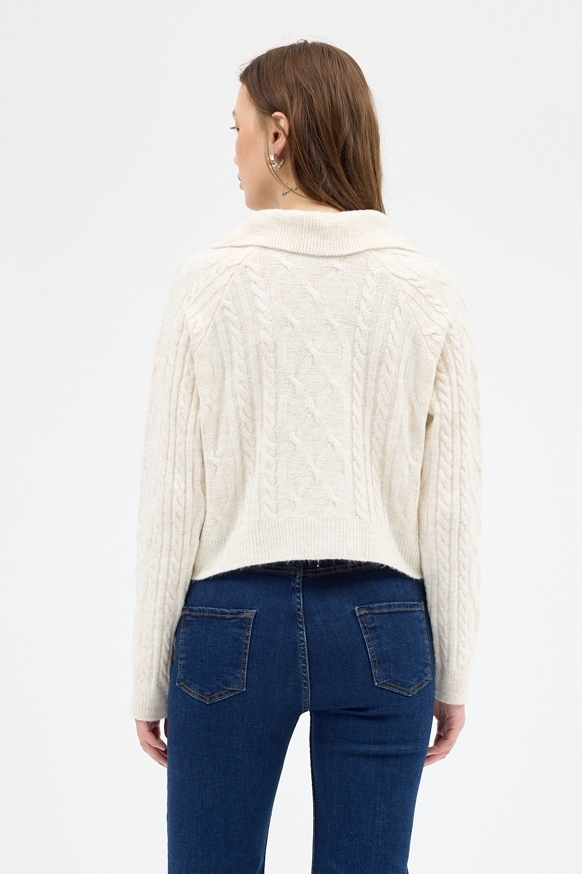 Natural Kadın Taş İşlemeli Örgü Hırka 7265 - 5