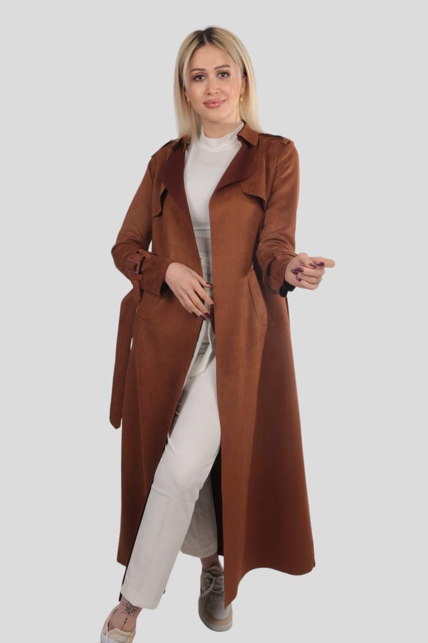 Taba Uzun Süet Trençkot 7265A - 1