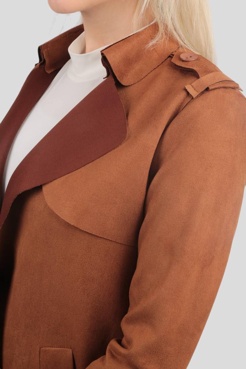 Taba Uzun Süet Trençkot 7265A - 2