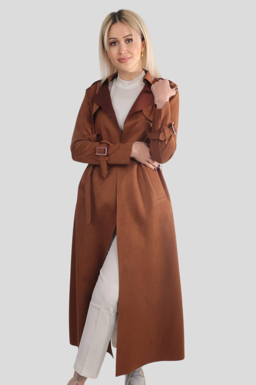 Taba Uzun Süet Trençkot 7265A - 3
