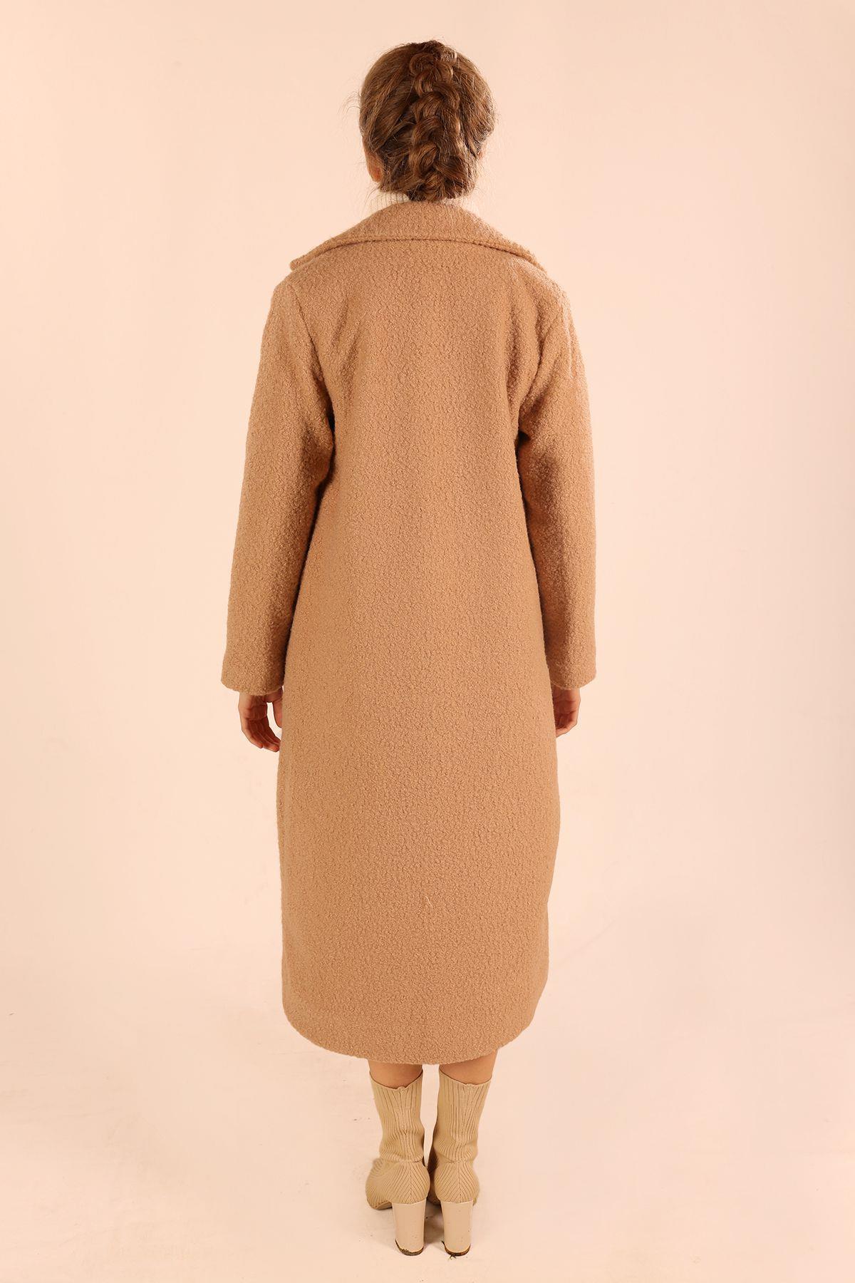 Vizon Çift Düğme Cep Kapaklı Buklet Kaban 7266A - 8