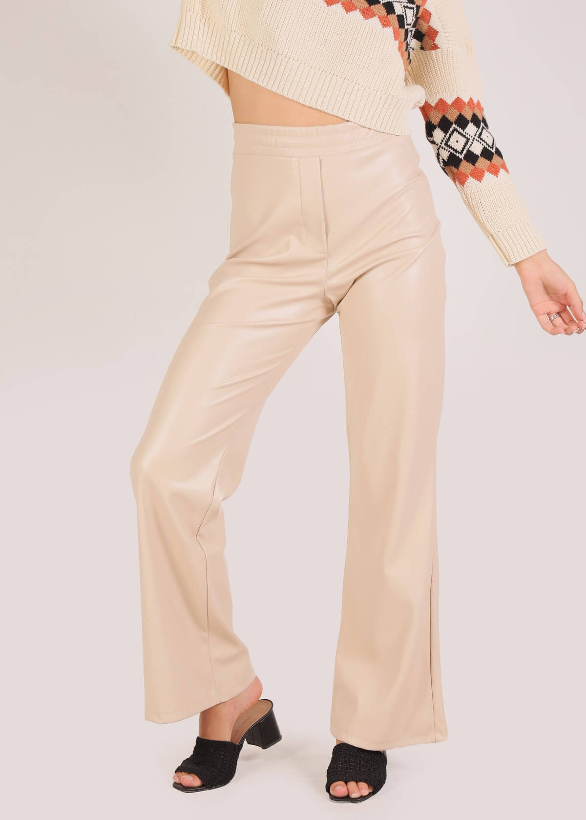 7277A Palazzo Deri Pantolon Taş - 3