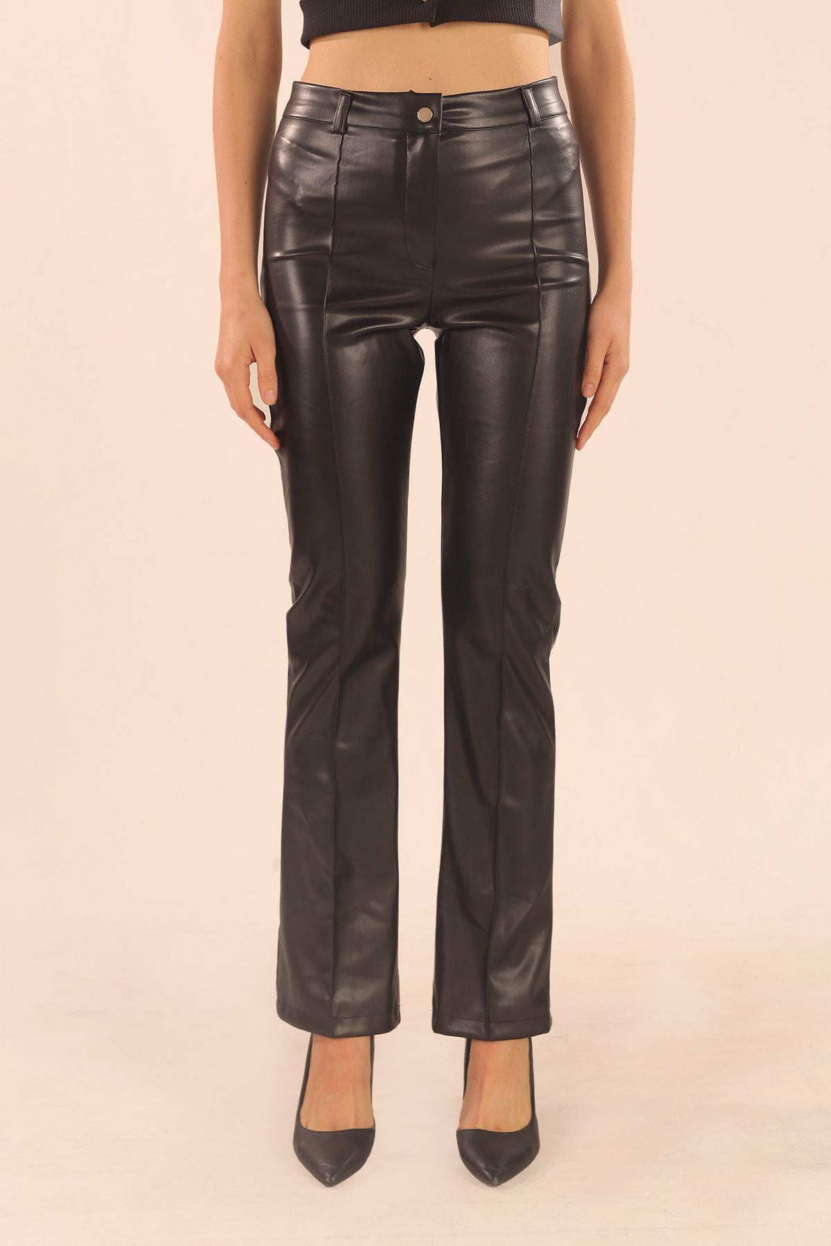 7278A İspanyol Deri Pantolon Siyah - 2