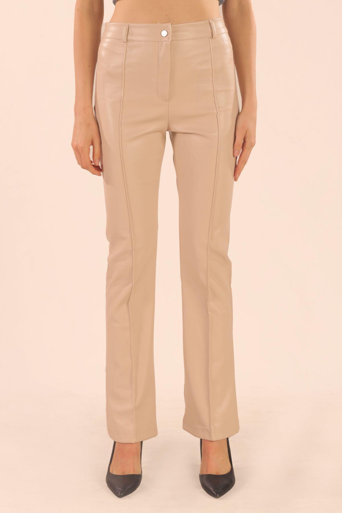 Taş İspanyol Deri Pantolon 7278A - 4