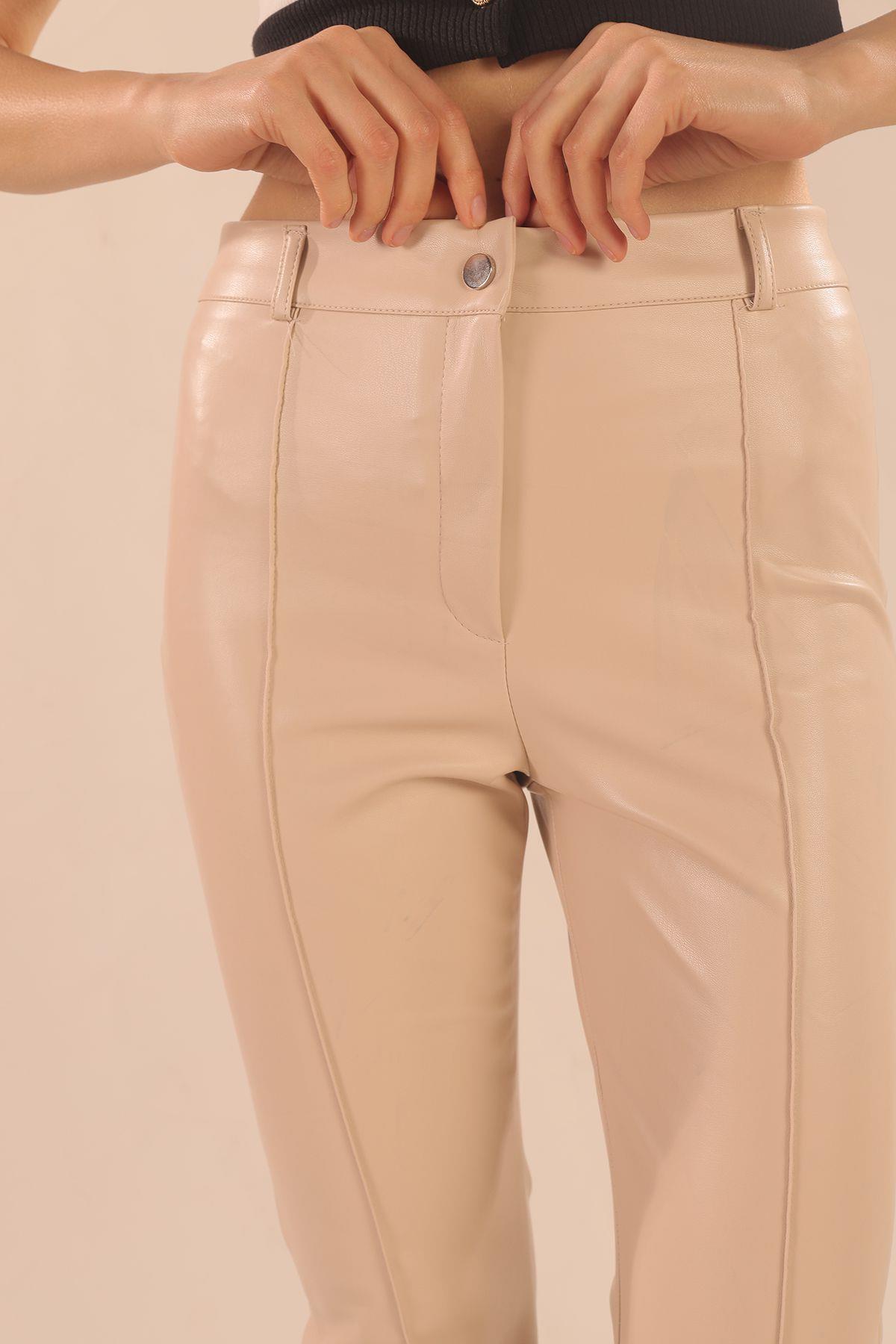 Taş İspanyol Deri Pantolon 7278A - 6