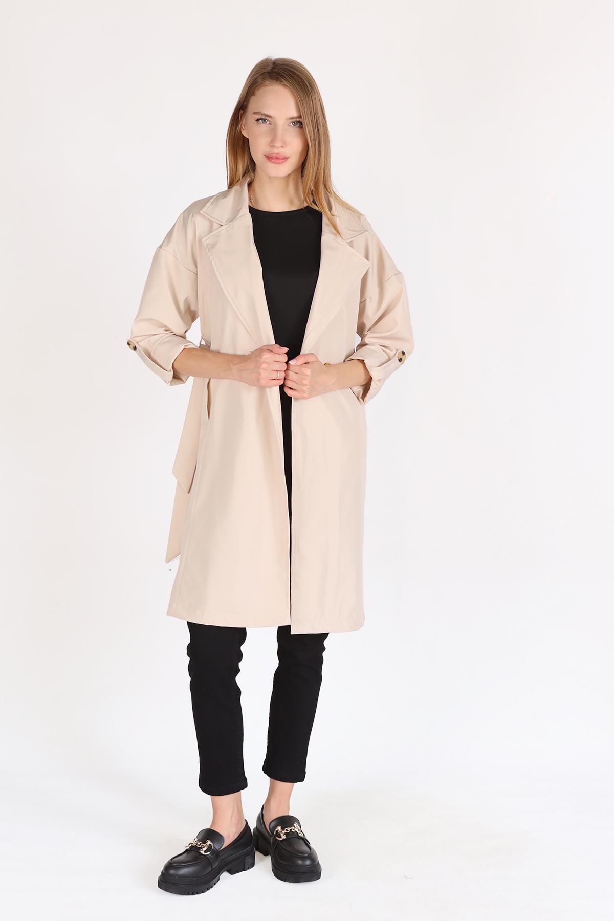 Taş Bel Bağlamalı Trençkot 7293A - 8