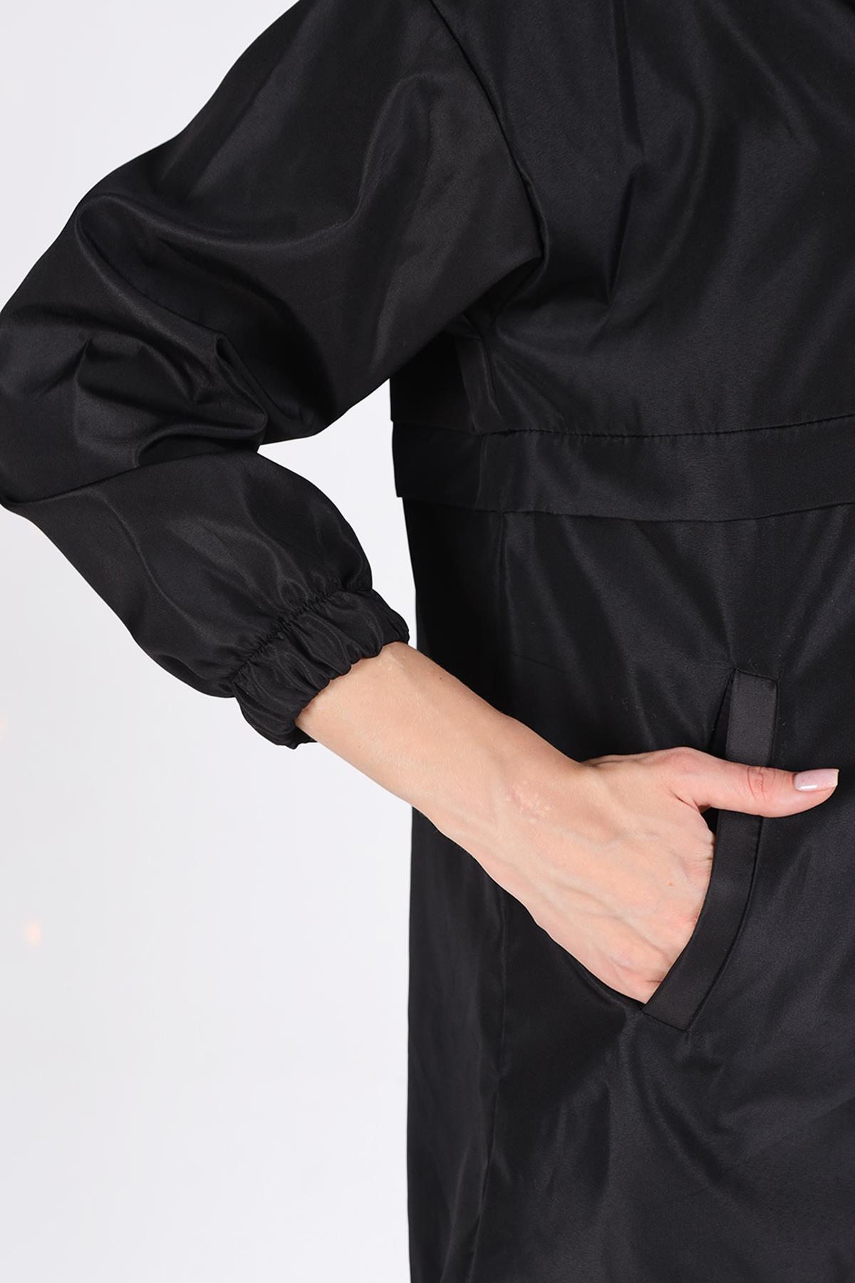 Siyah Önü Fermuarlı Kısa Kap 7312A - RAYS