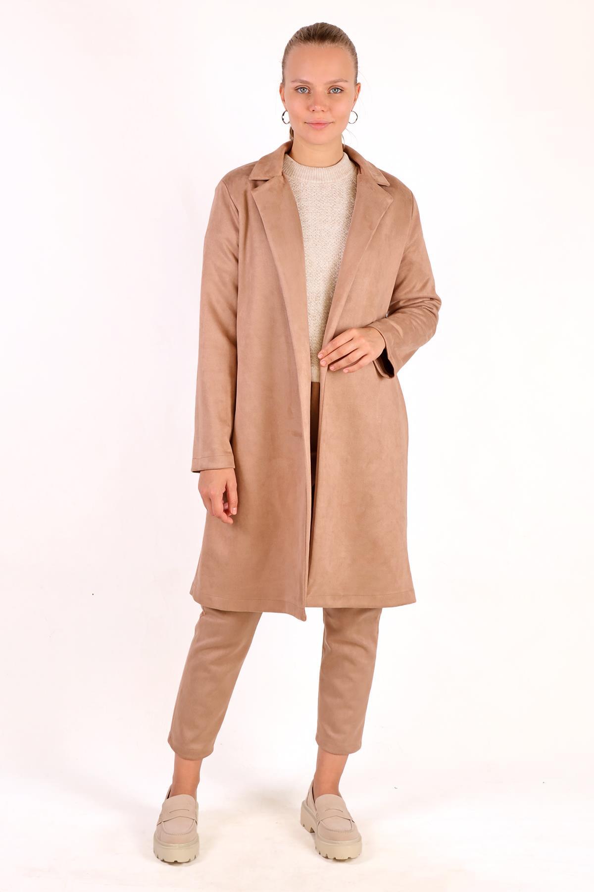 Vizon Klasik Süet Trençkot 7317A - 3