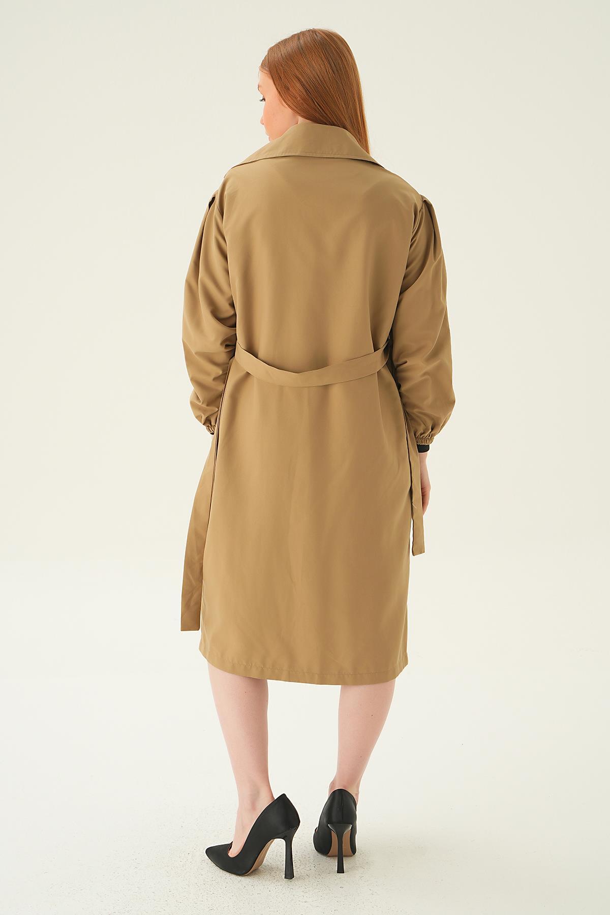 Vizon Balon Kol Düğmeli Trençkot 7319A - 5