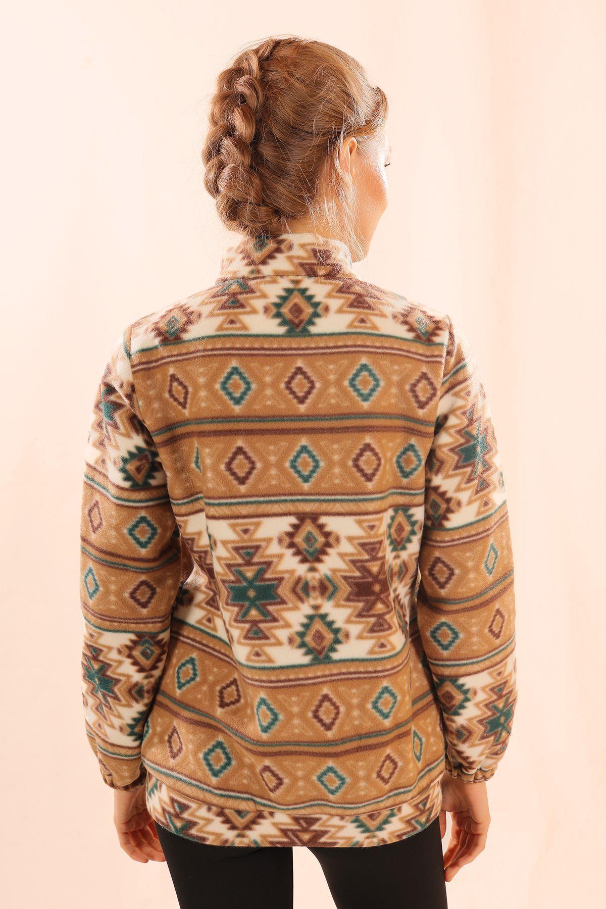7321A Fermuarlı Desenli Sweat Vizon - 5
