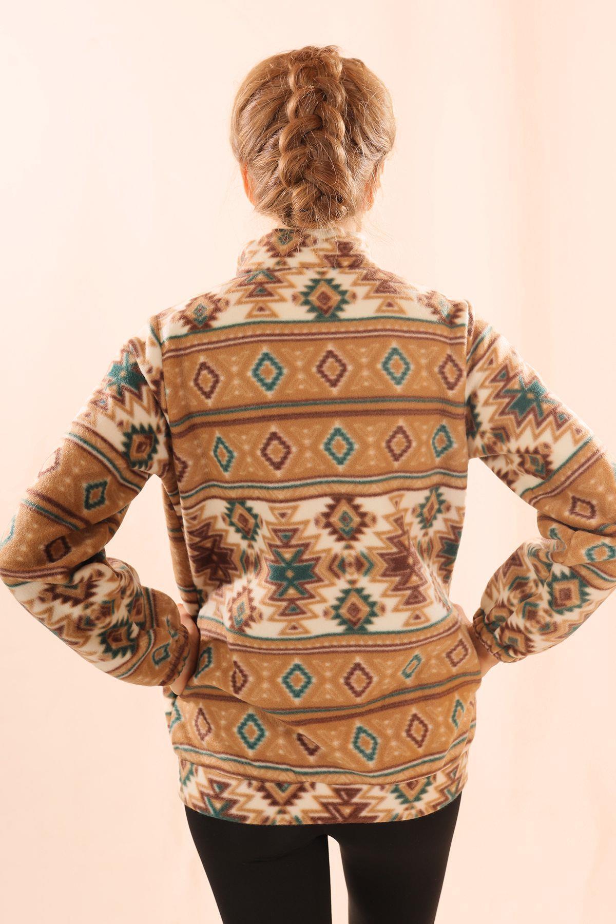 7321A Fermuarlı Desenli Sweat Vizon - 6
