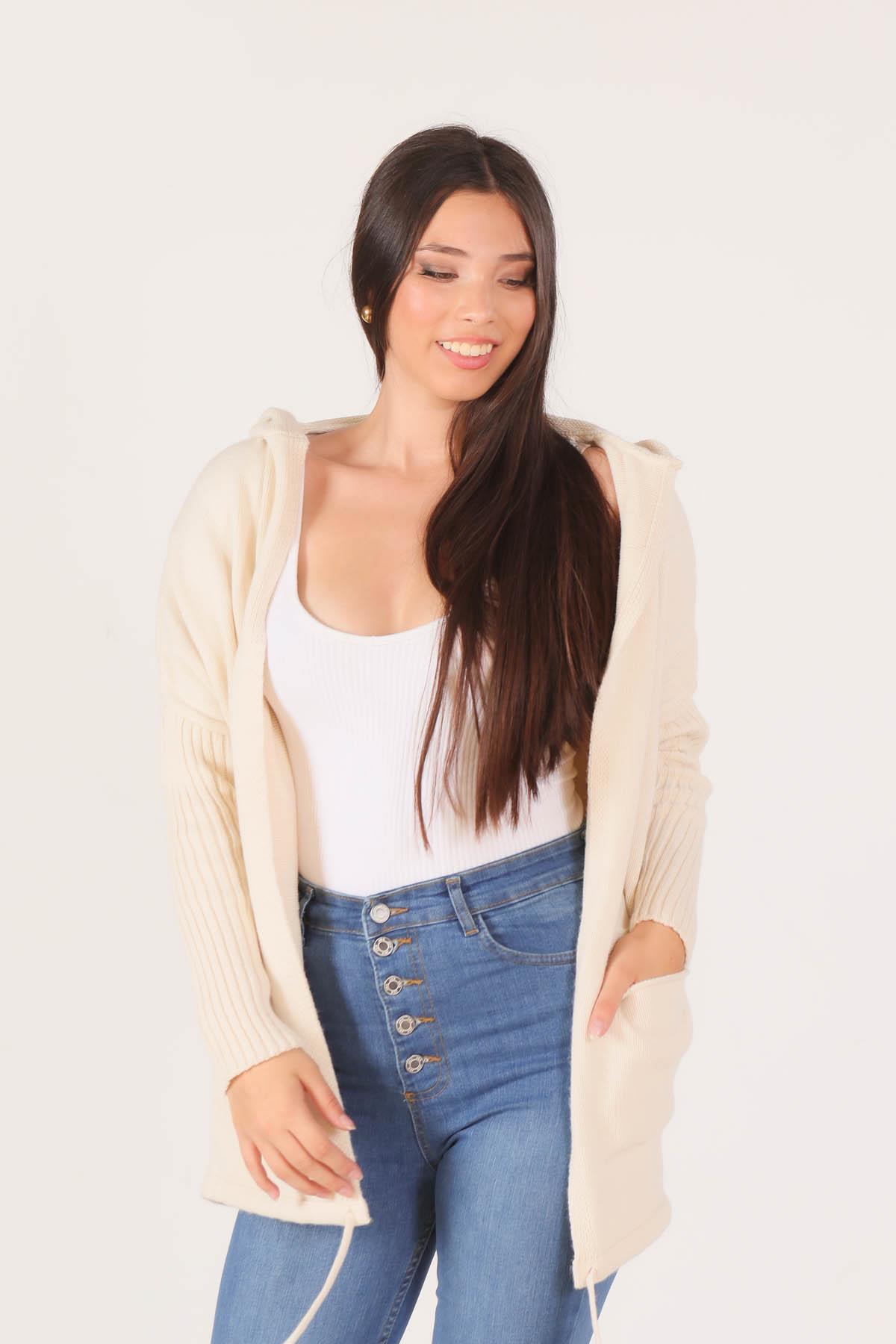 Taş Eteği Bağcık Detaylı Hırka 7586 - 4