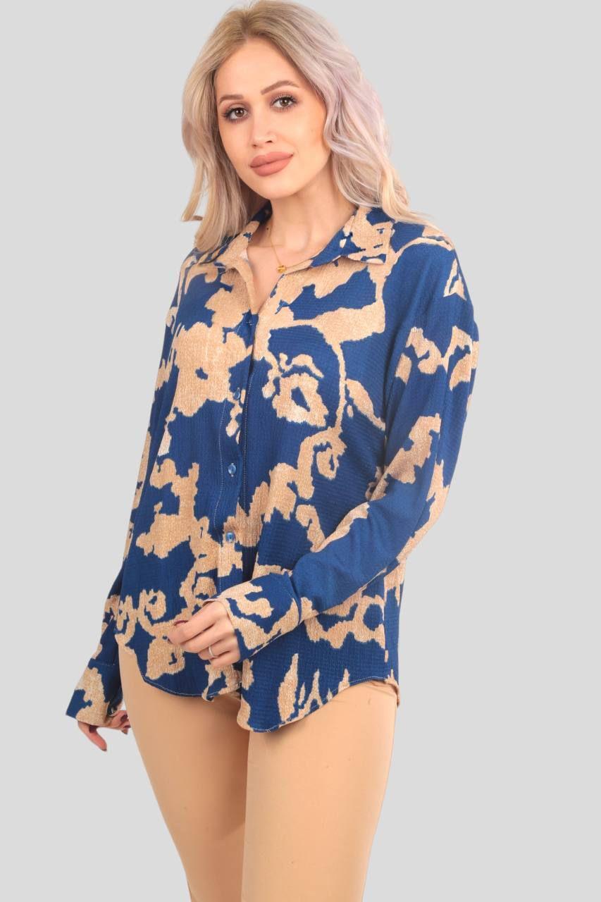 Saks Desenli Gömlek 7730 - 1