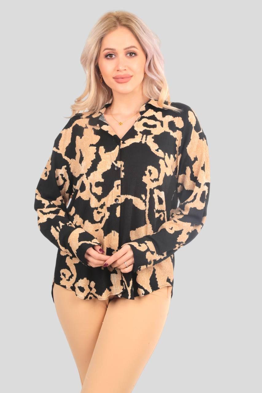 7730 Desenli Gömlek Siyah - 1