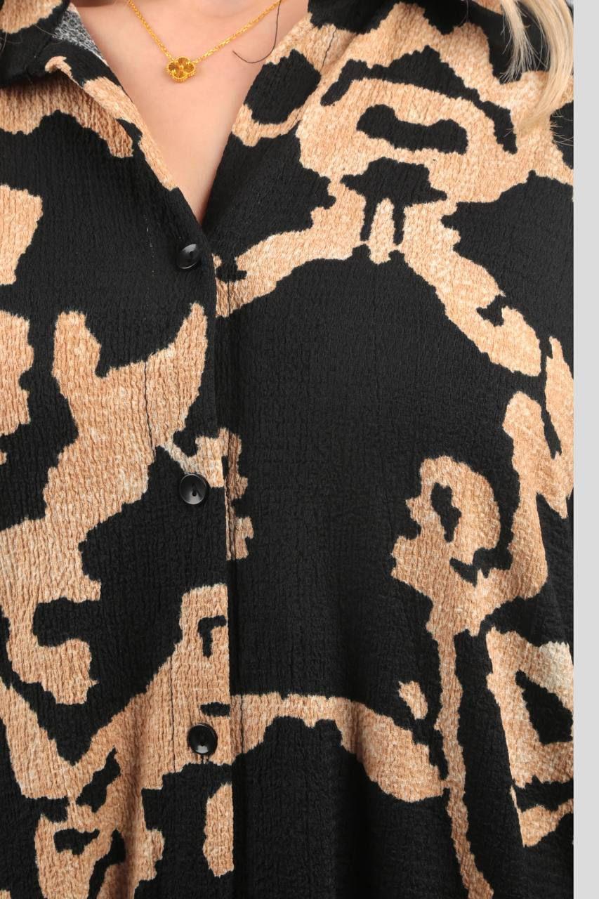 7730 Desenli Gömlek Siyah - 4