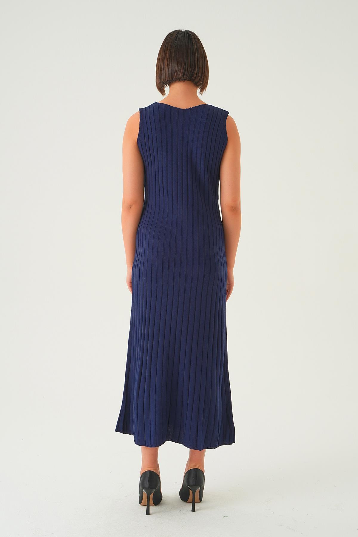 Laci Askılı V Yaka Triko Elbise 77437 - 4