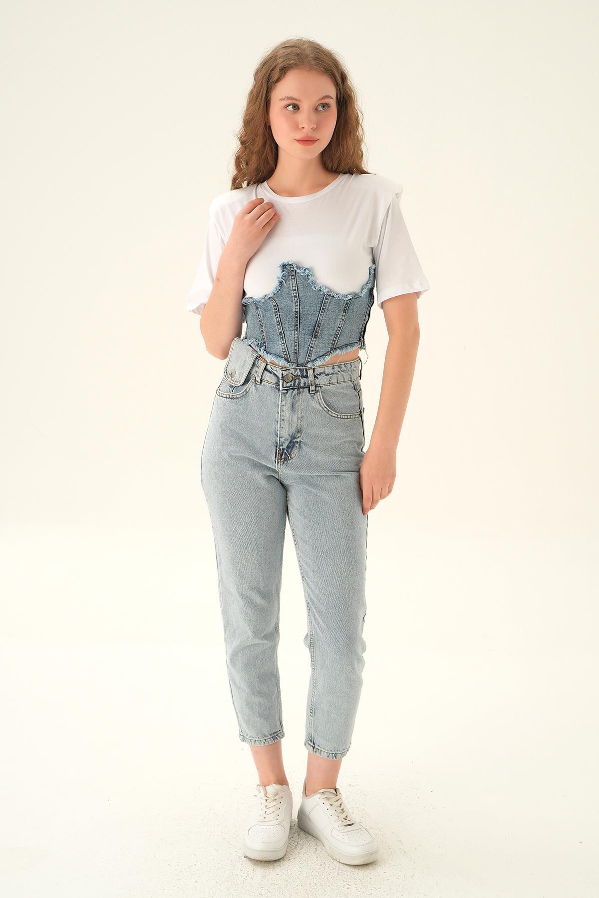 7747 Kot Detay Bluz Beyaz - 6