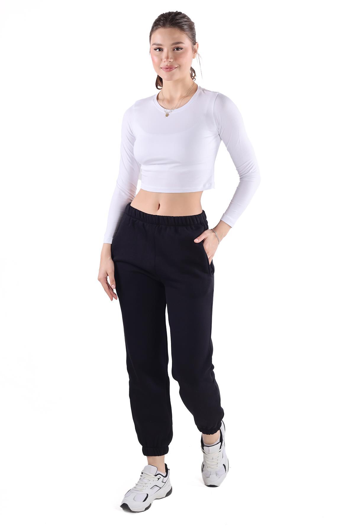 Siyah Paça Lastik Eşofman 8000M - 7