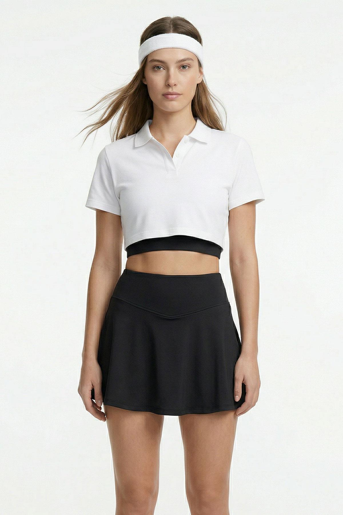 Siyah Cepli Şort Etek 8010 - RAYS