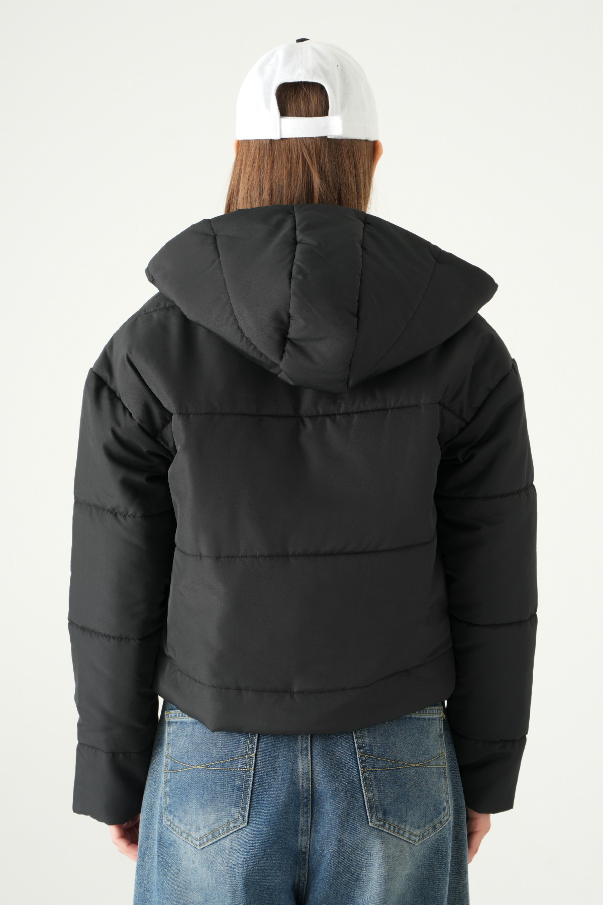 Kapüşonlu Cepli Mont 8010 Siyah - 5