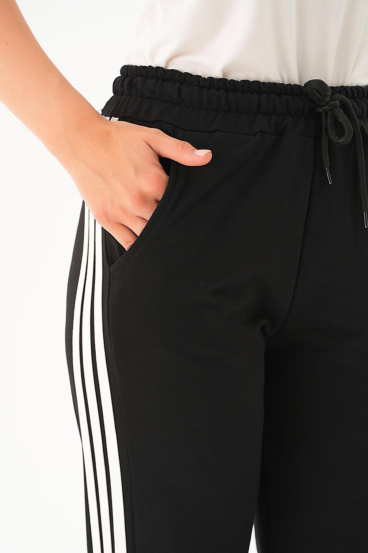 Siyah Yanları Şeritli Eşofman 8026M - 5