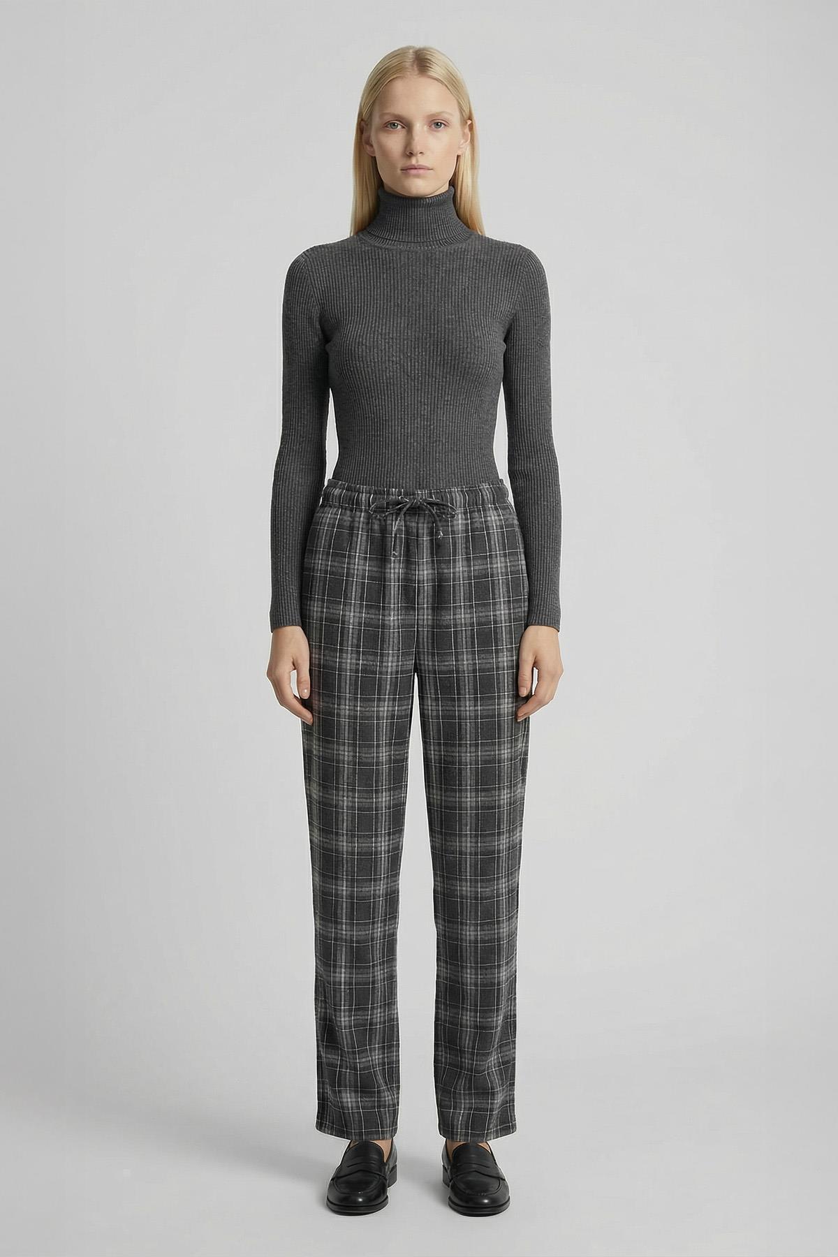 Antrasit Ecose Desen Pantolon 8055 - 1