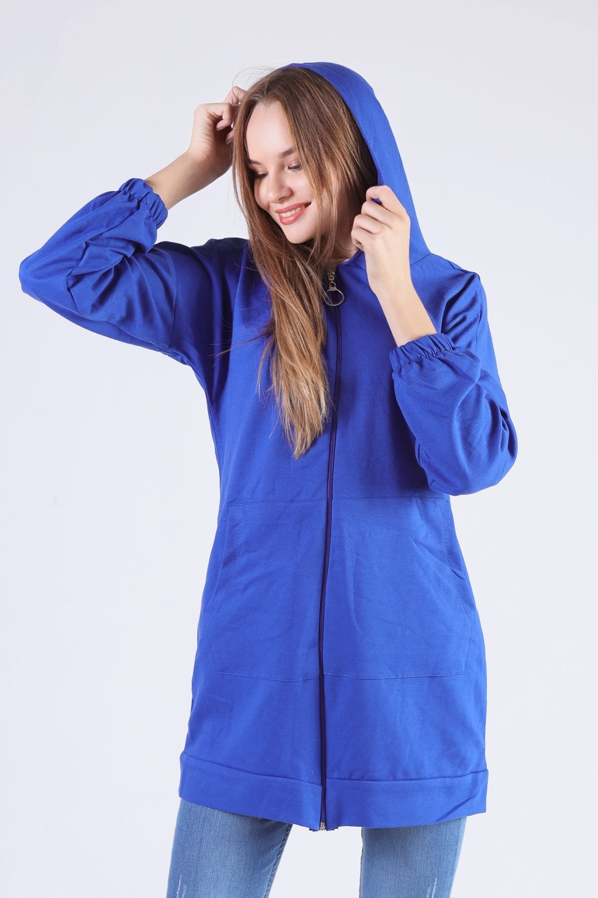 Saks Kanguru Cep Fermuarlı Sweat 808 - 1