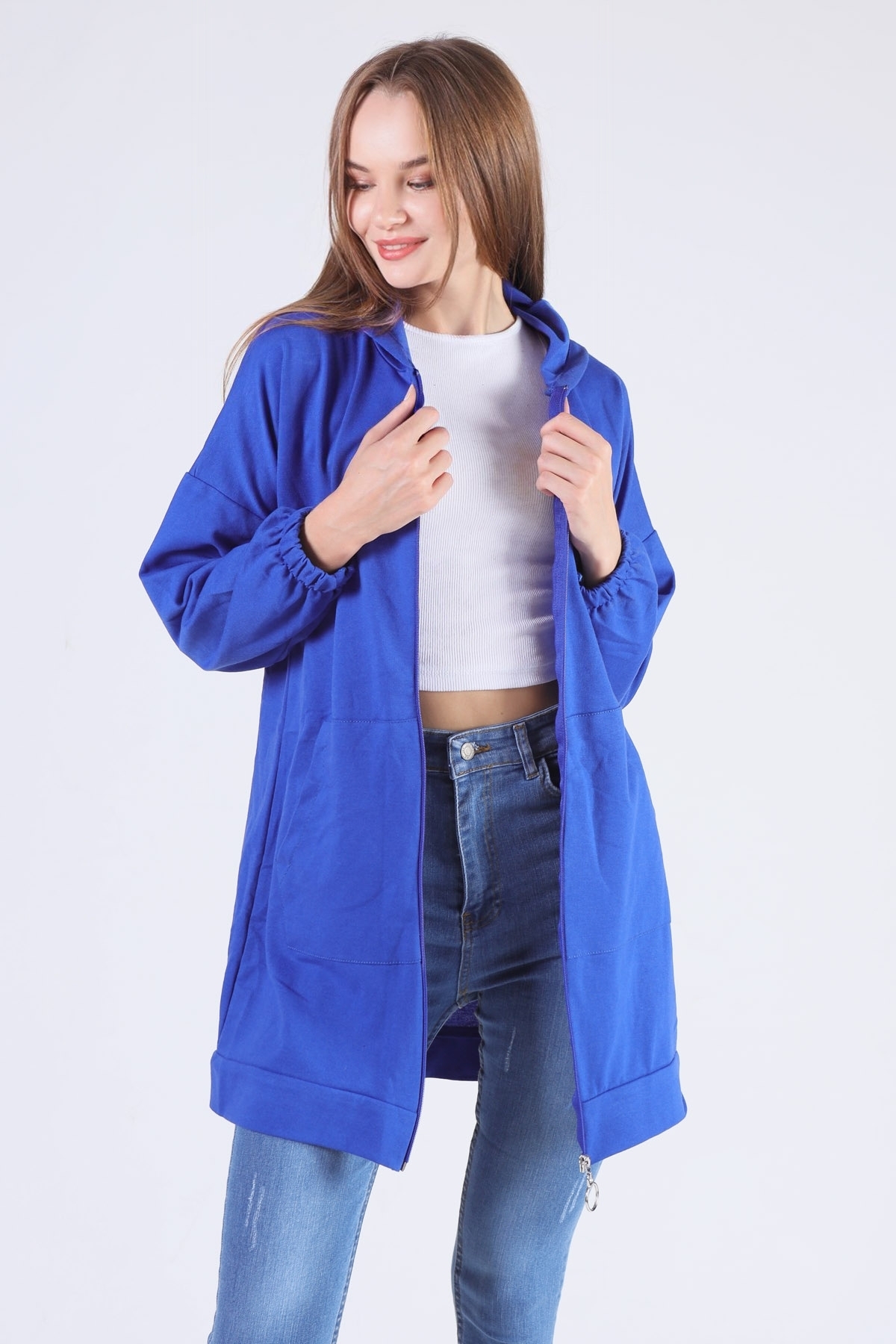 Saks Kanguru Cep Fermuarlı Sweat 808 - 4