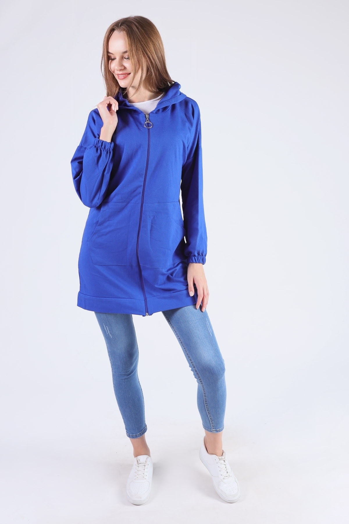 Saks Kanguru Cep Fermuarlı Sweat 808 - 5