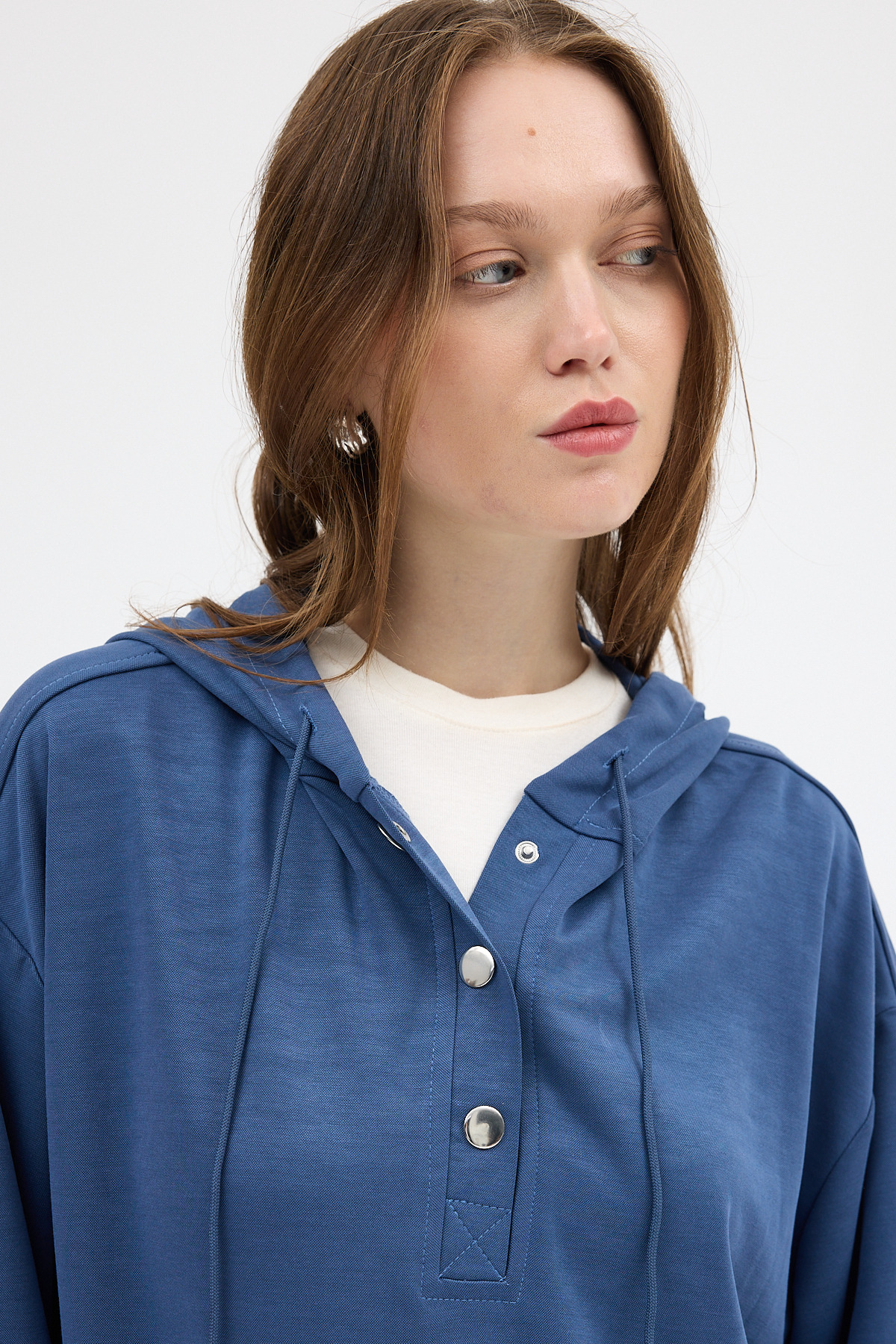 İndigo Cepli Kapüşonlu Tunik Pantolon Takımı 8105A - RAYS